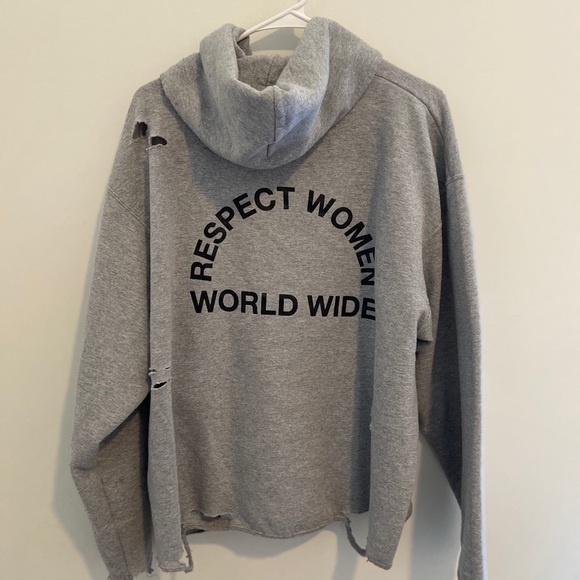 “Respect Women Worldwide” Distressed Pullover - Picture 2 of 3